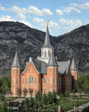 Load image into Gallery viewer, Provo City Center Utah Temple Y Mountain Portrait Gallery Wrap