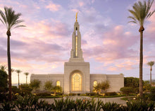 Load image into Gallery viewer, Redlands Temple Fountain Sunset