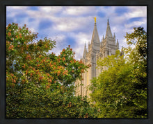 Load image into Gallery viewer, Salt Lake City Temple Autumn Leaves Gallery Wrap