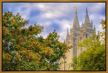 Load image into Gallery viewer, Salt Lake City Temple Autumn Leaves Gallery Wrap