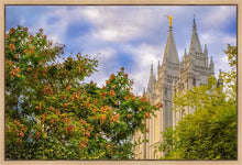 Load image into Gallery viewer, Salt Lake City Temple Autumn Leaves Gallery Wrap