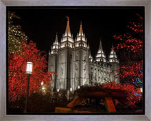 Load image into Gallery viewer, Salt Lake City Temple Lights Aglow Gallery Wrap