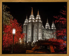 Load image into Gallery viewer, Salt Lake City Temple Lights Aglow Gallery Wrap