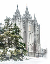 Load image into Gallery viewer, Salt Lake City Temple Evergreen Christmas Gallery Wrap