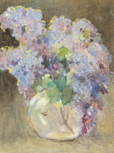 Load image into Gallery viewer, Hydrangeas in a Glass Vase