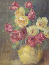 Load image into Gallery viewer, Red and Yellow Roses in a Vase