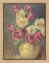 Load image into Gallery viewer, Red and Yellow Roses in a Vase