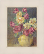 Load image into Gallery viewer, Red and Yellow Roses in a Vase