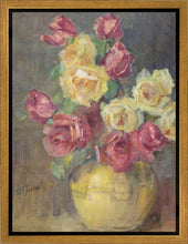 Load image into Gallery viewer, Red and Yellow Roses in a Vase