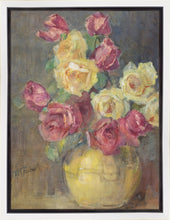 Load image into Gallery viewer, Red and Yellow Roses in a Vase