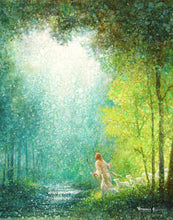 Load image into Gallery viewer, Lead Me is a painting that depicts Jesus Christ looking up towards a light above the forest trees - Yongsung Kim | Havenlight | Christian Artwork