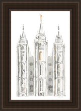 Load image into Gallery viewer, Salt Lake City Temple Watercolor in Gray