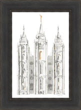 Load image into Gallery viewer, Salt Lake City Temple Watercolor in Gray