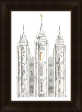 Load image into Gallery viewer, Salt Lake City Temple Watercolor in Gray