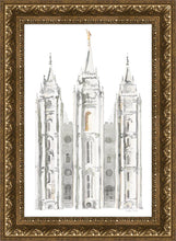 Load image into Gallery viewer, Salt Lake City Temple Watercolor in Gray