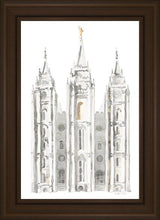Load image into Gallery viewer, Salt Lake City Temple Watercolor in Gray