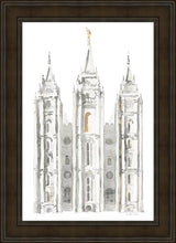 Load image into Gallery viewer, Salt Lake City Temple Watercolor in Gray