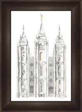 Load image into Gallery viewer, Salt Lake City Temple Watercolor in Gray