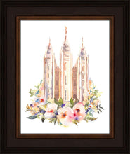 Load image into Gallery viewer, Salt Lake City Temple Floral Watercolor