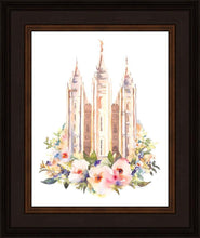 Load image into Gallery viewer, Salt Lake City Temple Floral Watercolor