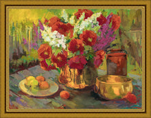 Load image into Gallery viewer, Copper, Brass, and Poppies Large Wall Art
