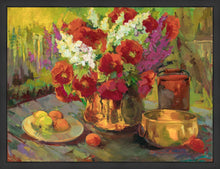 Load image into Gallery viewer, Copper, Brass, and Poppies Large Wall Art