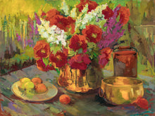 Load image into Gallery viewer, Copper, Brass, and Poppies Large Wall Art