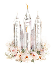 Load image into Gallery viewer, Salt Lake City Temple Floral Textured