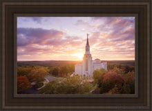 Load image into Gallery viewer, Boston Aerial Evening Open Edition Canvas / 14 X 21 Brown Frame Art