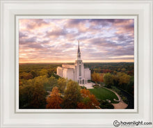 Load image into Gallery viewer, Boston Sunset Aerial Open Edition Canvas / 11 X 14 White Frame Art