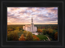 Load image into Gallery viewer, Boston Sunset Aerial Open Edition Canvas / 14 X 21 Black Frame Art