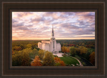 Load image into Gallery viewer, Boston Sunset Aerial Open Edition Canvas / 14 X 21 Brown Frame Art