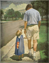 Load image into Gallery viewer, Even Superman Needs A Dad Open Edition Print Antiqued / 11 X 14 Only Art