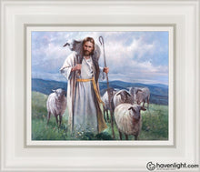 Load image into Gallery viewer, Good Shepherd Open Edition Canvas / 8 X 10 White Frame Art
