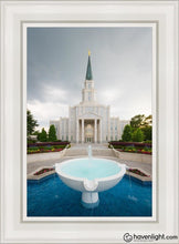 Load image into Gallery viewer, Houston Stormy Fountain Open Edition Canvas / 14 X 21 White Frame Art
