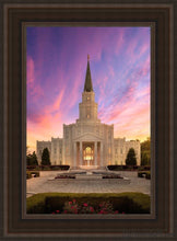 Load image into Gallery viewer, Houston Sunset Open Edition Canvas / 14 X 21 Brown Frame Art