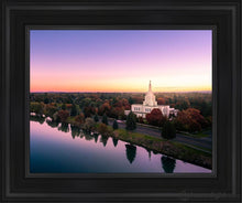 Load image into Gallery viewer, Idaho Falls - Snake River Reflection Aerial Open Edition Canvas / 11 X 14 Black Frame Art