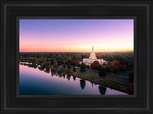 Load image into Gallery viewer, Idaho Falls - Snake River Reflection Aerial Open Edition Canvas / 12 X 18 Black Frame Art