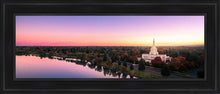Load image into Gallery viewer, Idaho Falls - Snake River Reflection Aerial Open Edition Canvas / 12 X 36 Black Frame Art