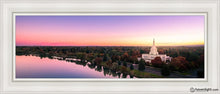 Load image into Gallery viewer, Idaho Falls - Snake River Reflection Aerial Open Edition Canvas / 12 X 36 White Frame Art