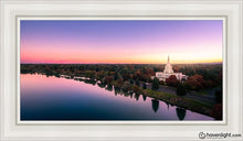 Load image into Gallery viewer, Idaho Falls - Snake River Reflection Aerial Open Edition Canvas / 15 X 30 White Frame Art