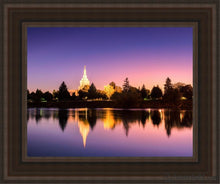 Load image into Gallery viewer, Idaho Falls Snake River Reflection Open Edition Canvas / 11 X 14 Brown Frame Art