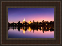 Load image into Gallery viewer, Idaho Falls Snake River Reflection Open Edition Canvas / 12 X 18 Brown Frame Art