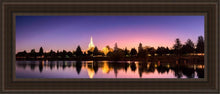 Load image into Gallery viewer, Idaho Falls Snake River Reflection Open Edition Canvas / 12 X 36 Brown Frame Art