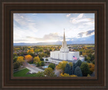 Load image into Gallery viewer, Jordan River Dayglow Aerial Open Edition Canvas / 11 X 14 Brown Frame Art