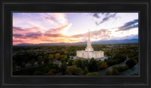 Load image into Gallery viewer, Jordan River Night Glow Aerial Open Edition Canvas / 15 X 30 Black Frame Art