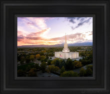 Load image into Gallery viewer, Jordan River Night Glow Aerial Open Edition Canvas / 8 X 10 Black Frame Art