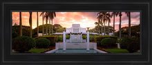 Load image into Gallery viewer, Laie Fountain Sunset Open Edition Canvas / 8 X 24 Black Frame Art
