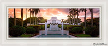 Load image into Gallery viewer, Laie Fountain Sunset Open Edition Canvas / 8 X 24 White Frame Art