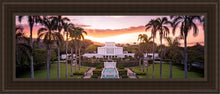 Load image into Gallery viewer, Laie Sunset Aerial Open Edition Canvas / 12 X 36 Brown Frame Art